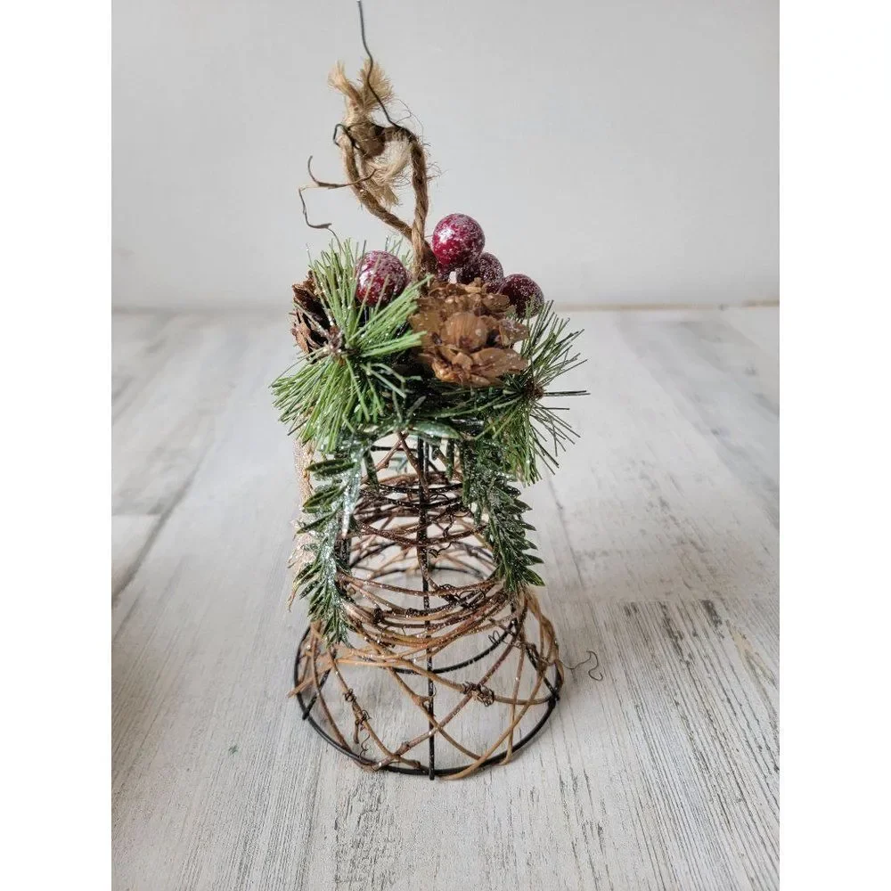 Glitter‎ mistletoe Pinecone branch wire Bell xmas